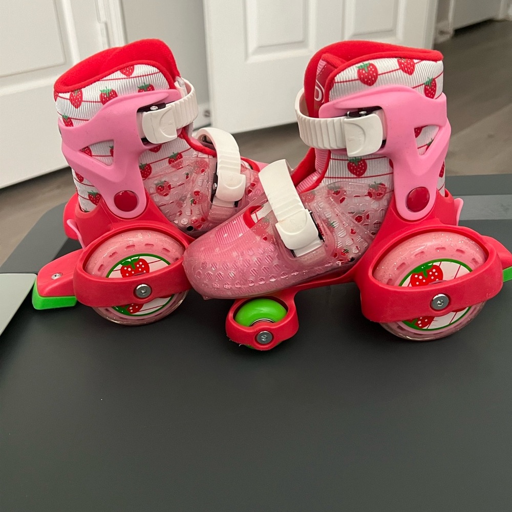 Kids Strawberry Roller Skates - Pink and Red